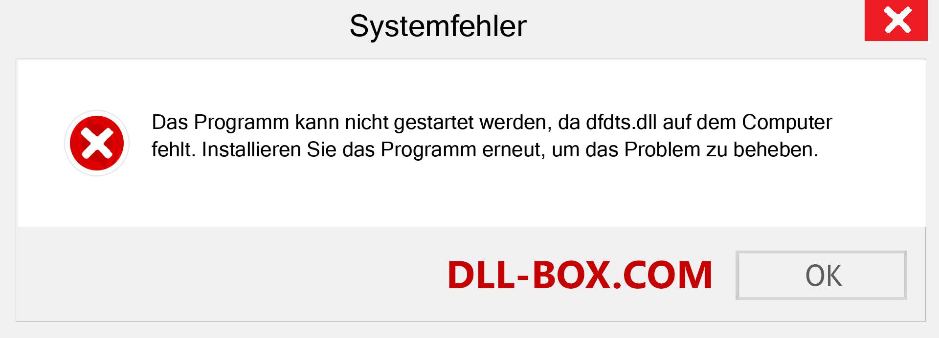 dfdts.dll-Datei fehlt?. Download für Windows 7, 8, 10 - Fix dfdts dll Missing Error unter Windows, Fotos, Bildern